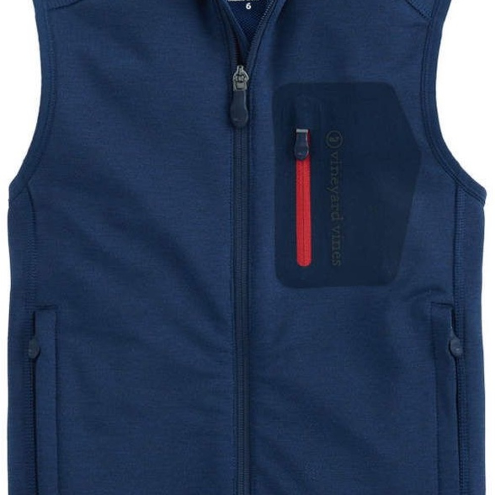 Vineyard Vines Kids Deep Blue Vest with Red Accent